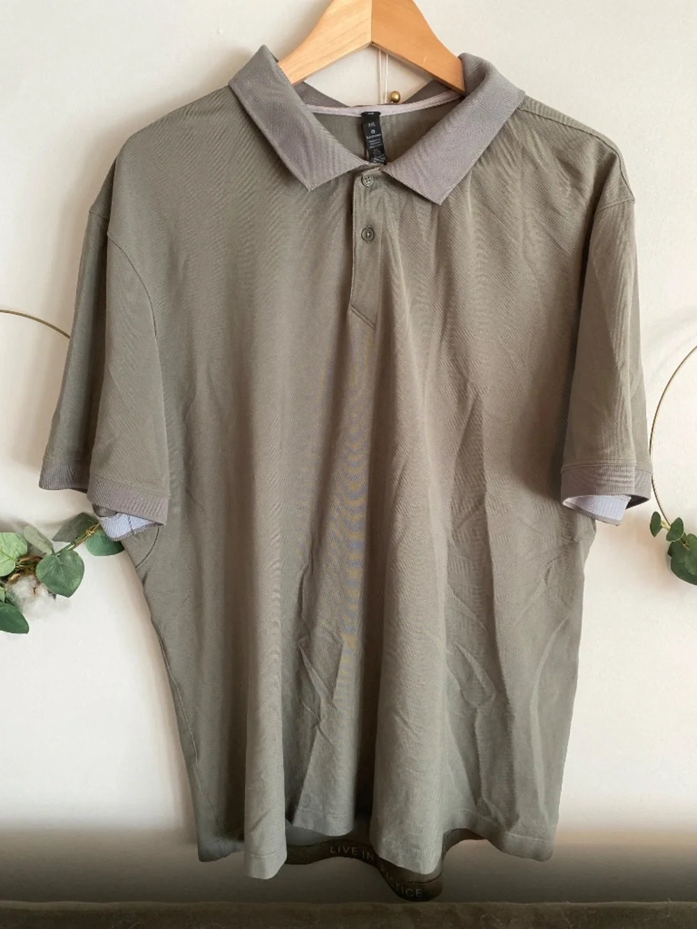 Lululemon Tech Pique Polo Grey Sage Men’s golf tennis business casual size XXL - Picture 8 of 12